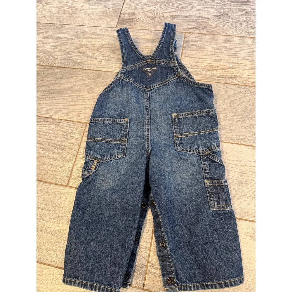 Oshkosh‎ B'gosh 12 Months Baby Denim Overalls Bibs Jeans Vestbak Boys Girls